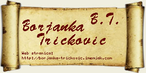 Borjanka Tričković vizit kartica